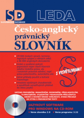 Obálka k Anglicko-český právnický slovník - elektronická verze pro PC