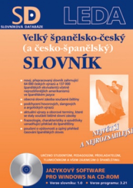 Obálka k Velký španělsko-český (a česko-španělský) slovník - verze pro PC  pro jednotlivce, zdravotnictví a školství.